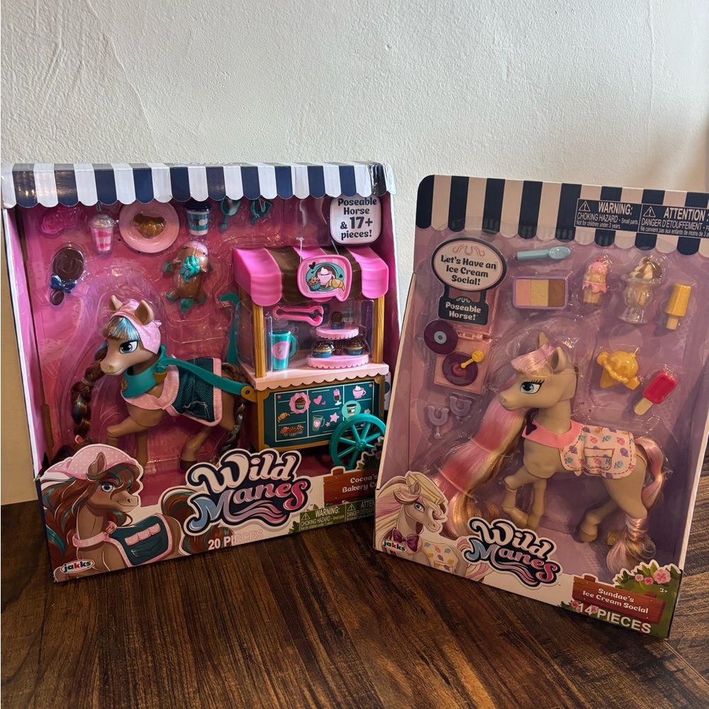Ice Cream & Playset Horse Toy - Pink and Teal